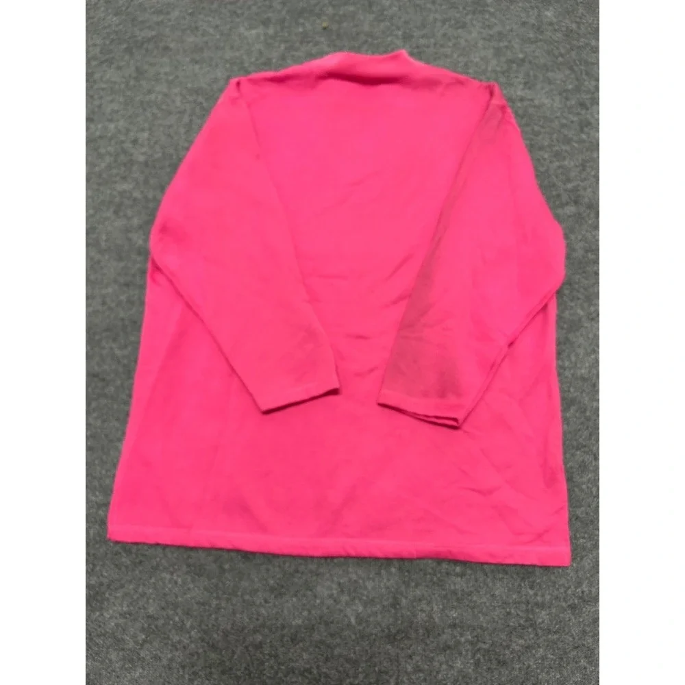 Blair Sweatshirt Womens Size 2XL Pink Mock Neck Floral Embroidered Long Sleeve